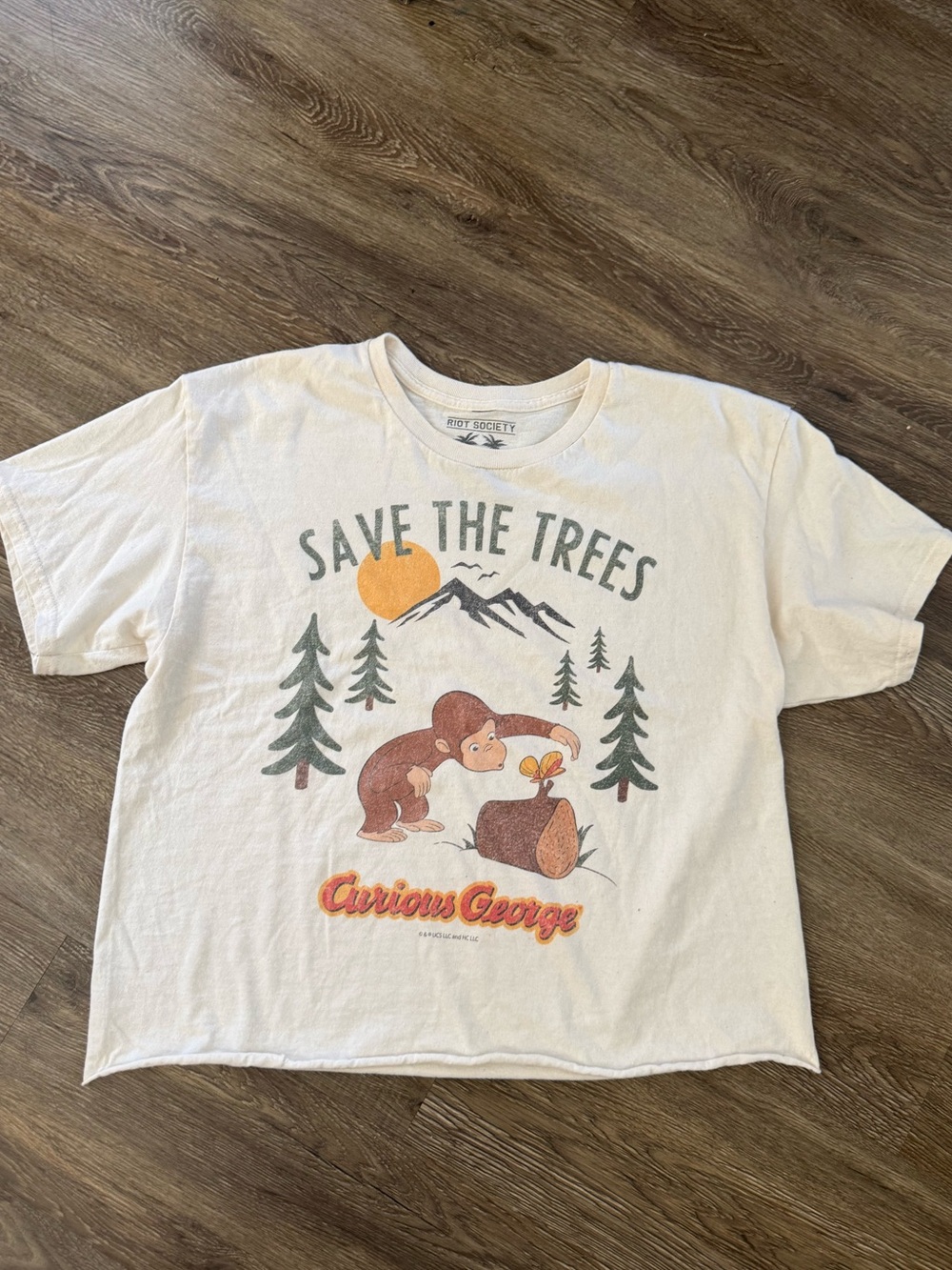 Riot Society Oversized Curious George Save the Trees Graphic Tee